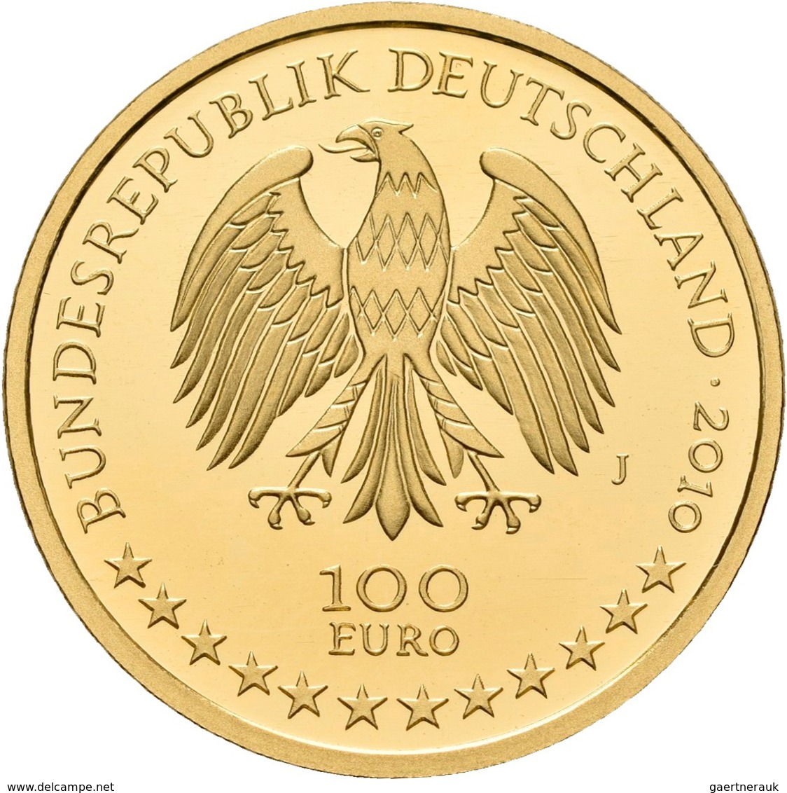 Deutschland - Anlagegold: 100 Euro 2010 Würzburger Residenz (J - Hamburg), In Originalkapsel Und Etu - Alemania