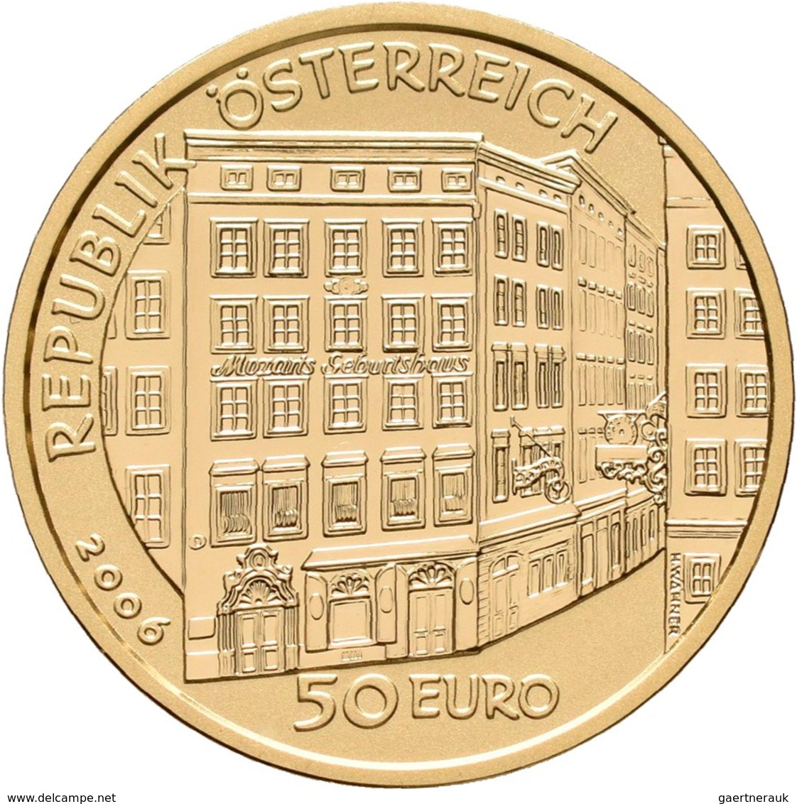 Österreich - Anlagegold: 50 Euro 2006 Grosse Komponisten - Wolfgang Amadeus Mozart. KM# 3130, Friedb - Austria