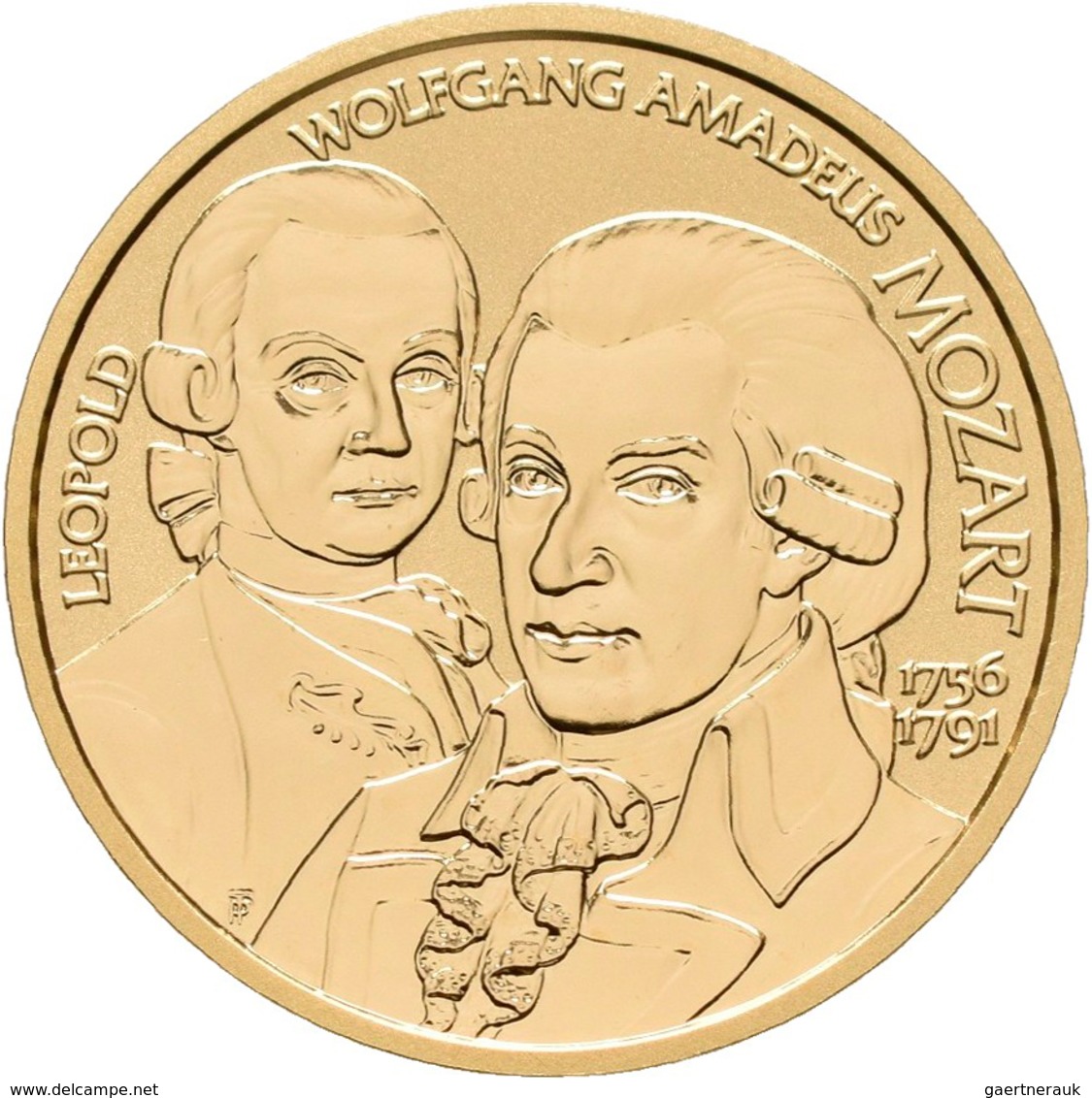 Österreich - Anlagegold: 50 Euro 2006 Grosse Komponisten - Wolfgang Amadeus Mozart. KM# 3130, Friedb - Oesterreich