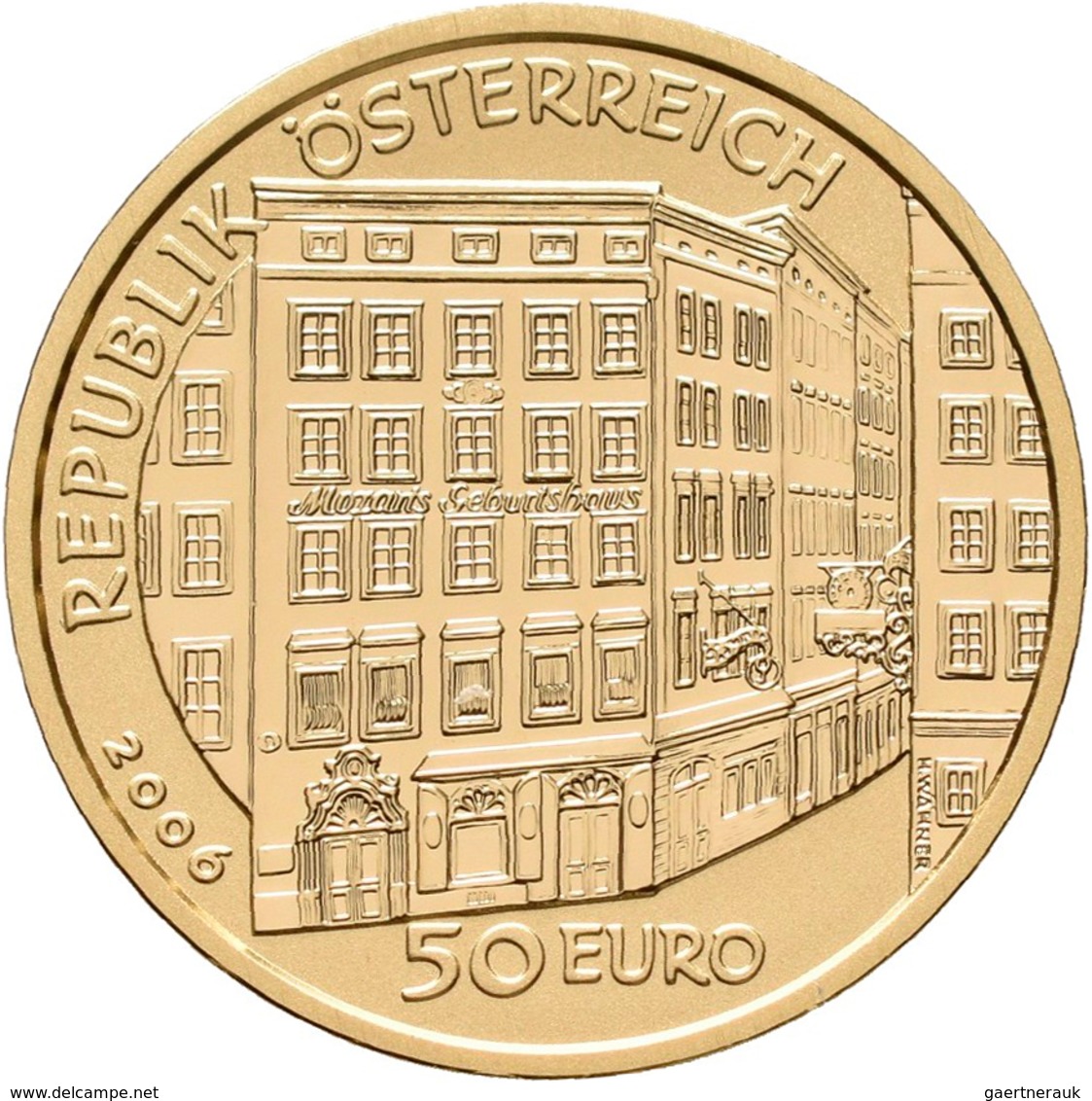 Österreich - Anlagegold: 50 Euro 2006 Grosse Komponisten - Wolfgang Amadeus Mozart. KM# 3130, Friedb - Austria