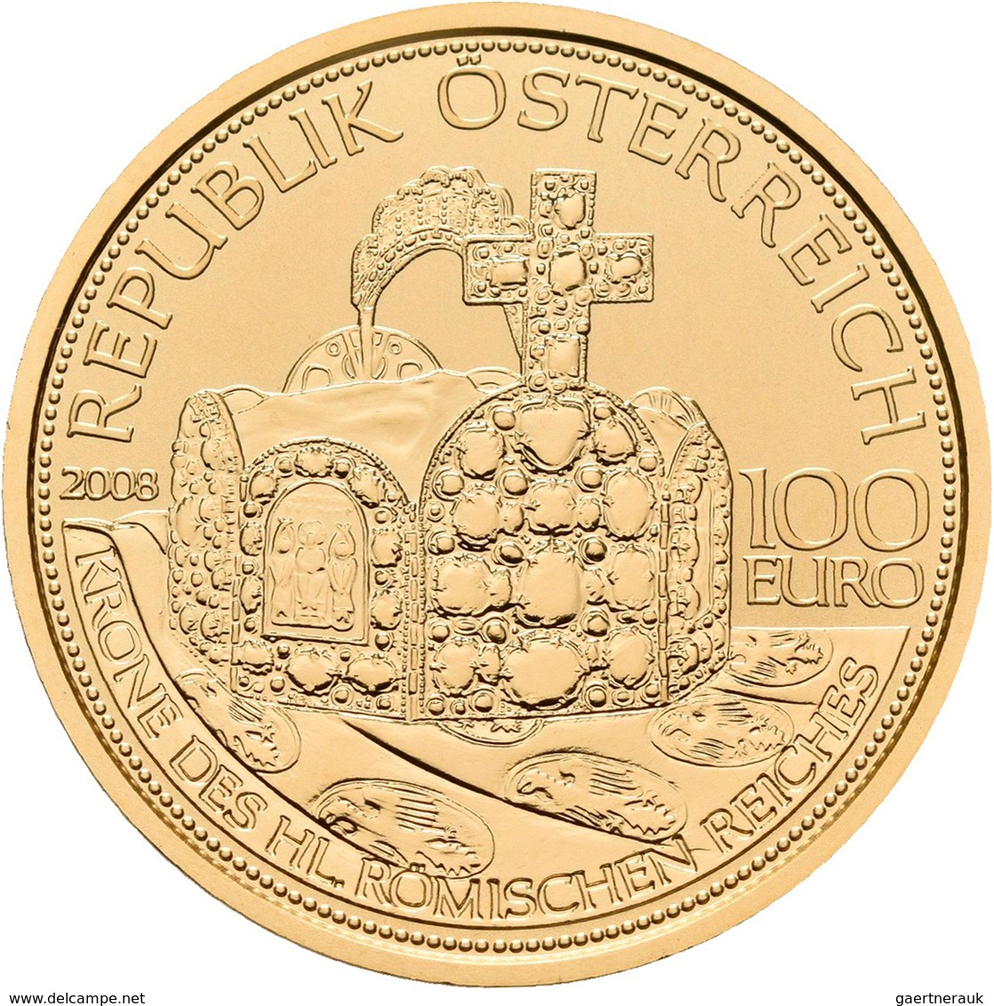 Österreich - Anlagegold: 100 Euro 2008 Kronen Der Habsburger - Die Krone Des Hl. Römischen Reiches. - Oesterreich