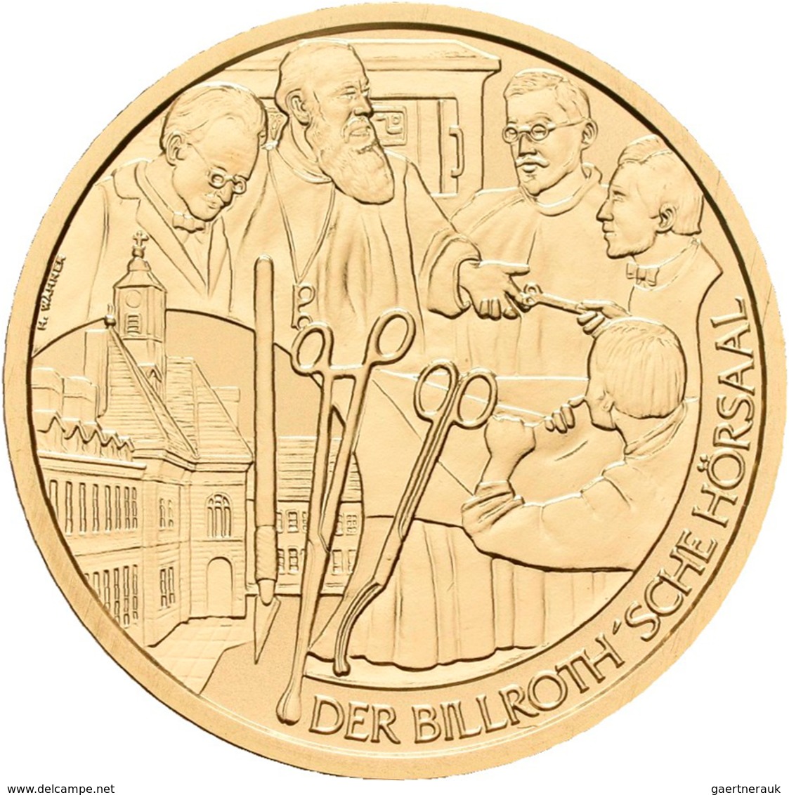 Österreich - Anlagegold: Lot 3 Goldmünzen: 50 Euro 2009 Grosse Mediziner: Theodor Billroth. KM# 3171 - Austria