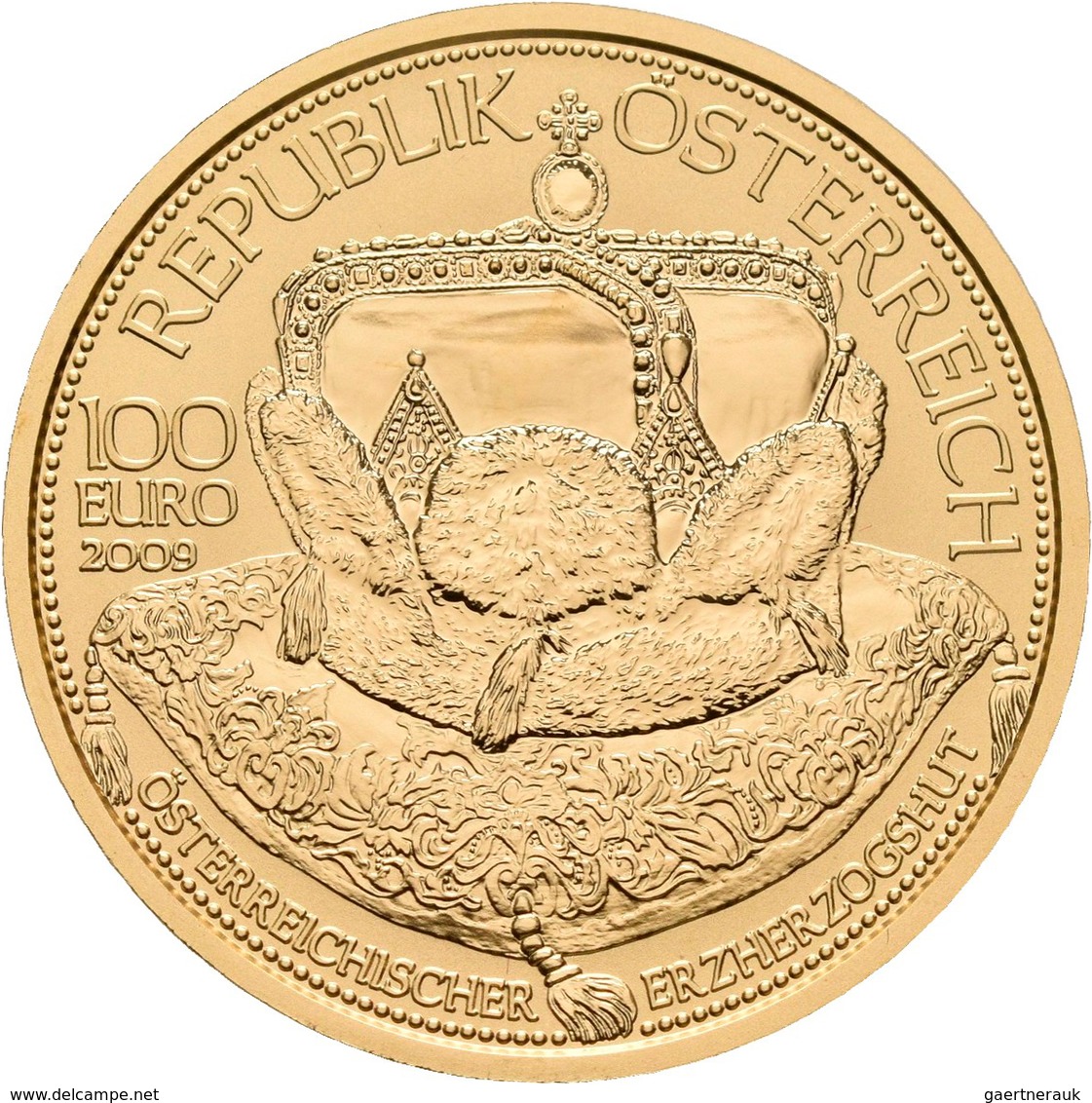 Österreich - Anlagegold: 100 Euro 2009 Kronen Der Habsburger - Der österreichische Erzherzogshut. Da - Oesterreich