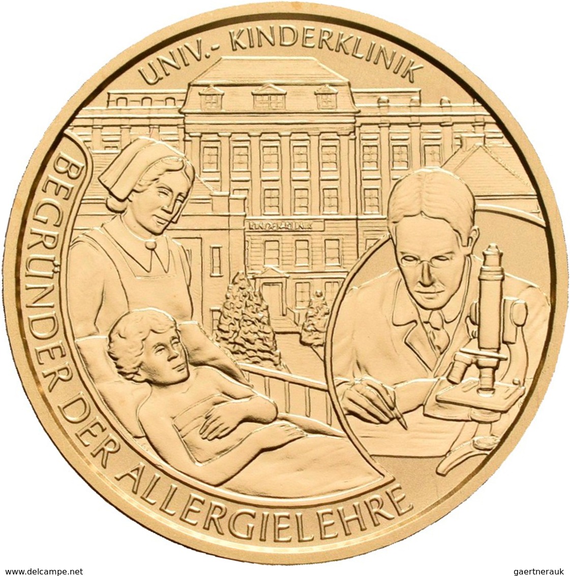 Österreich - Anlagegold: Lot 4 Goldmünzen: 50 Euro 2010 Grosse Mediziner: Baron Clement Von Pirquet. - Austria