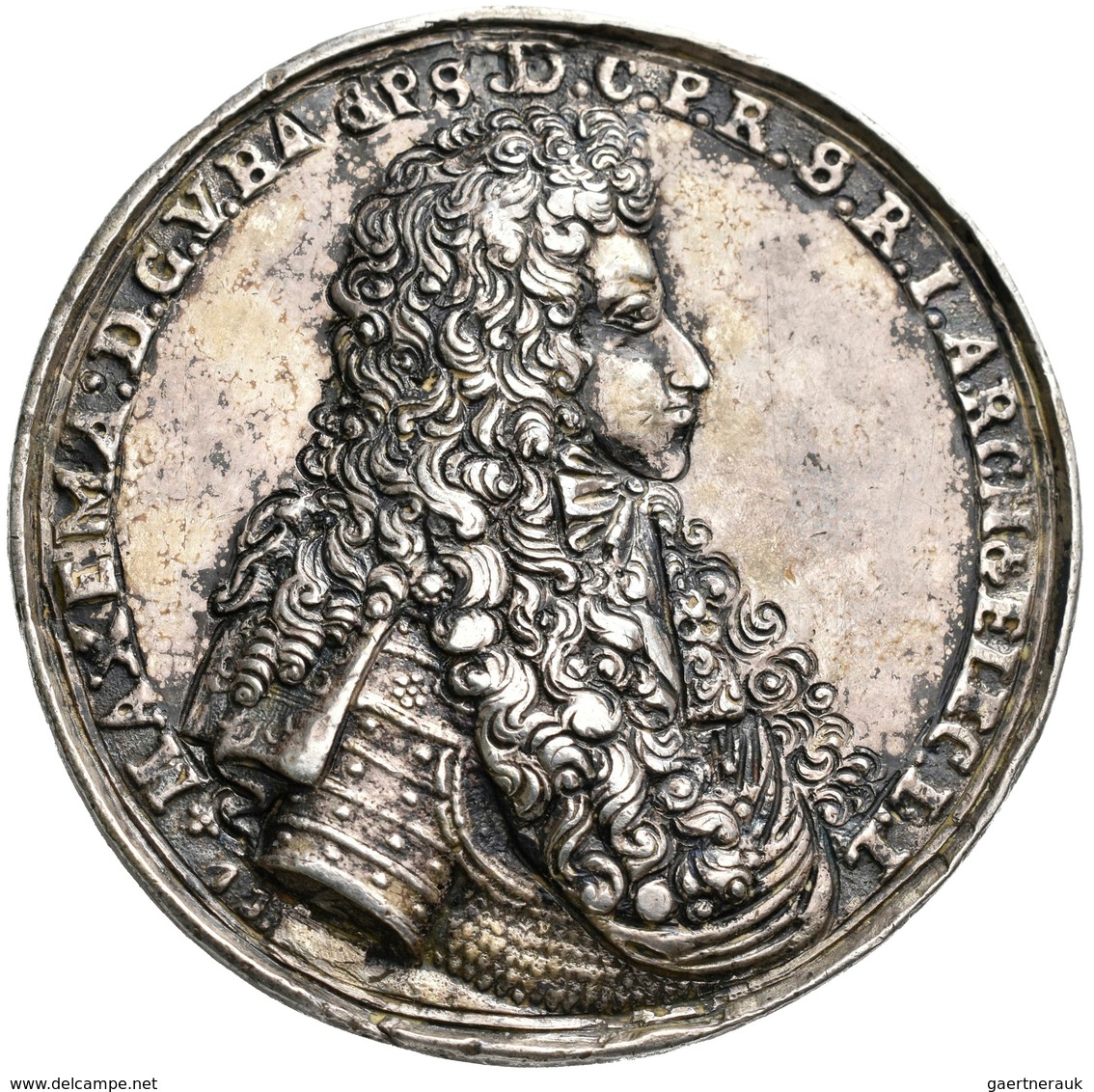 Altdeutschland Und RDR Bis 1800: Bayern, Maximilian II. Emanuel 1679-1726: Silbergußmedaille 1688, V - Otros & Sin Clasificación