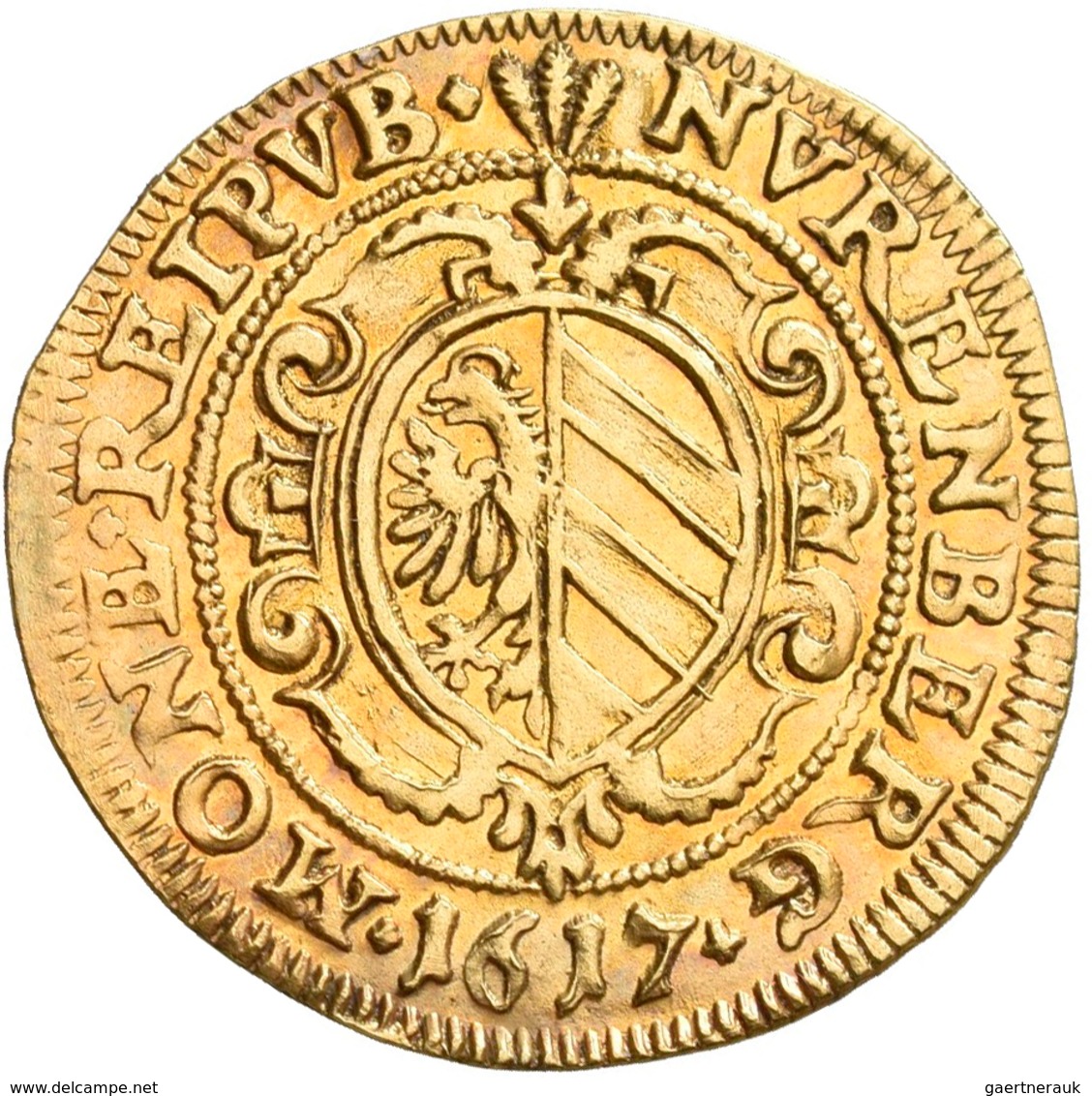 Altdeutschland Und RDR Bis 1800: Nürnberg: Goldgulden 1617, Vgl. Kellner 25, Vgl. Slg. Erlanger 303, - Sonstige & Ohne Zuordnung