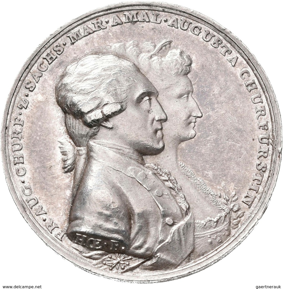 Altdeutschland Und RDR Bis 1800: Sachsen, Friedrich August III. (I.) 1763-1806-1827: Silbermedaille - Otros & Sin Clasificación