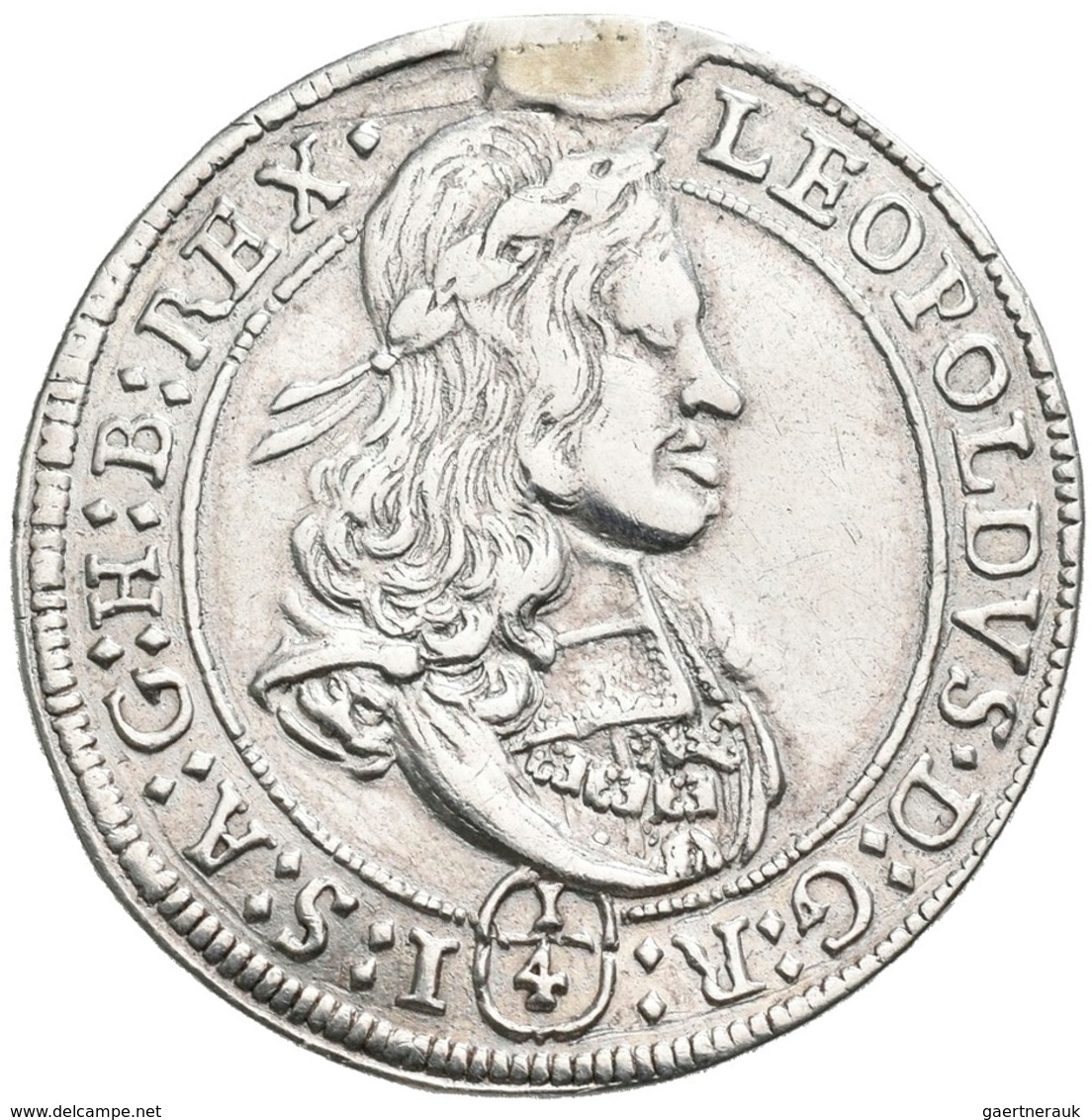 Haus Habsburg: Leopold I. 1657-1705: 1/4 Taler O. J., Hall, 7,03 G, Henkelspur, Fast Vorzüglich. - Altri – Europa