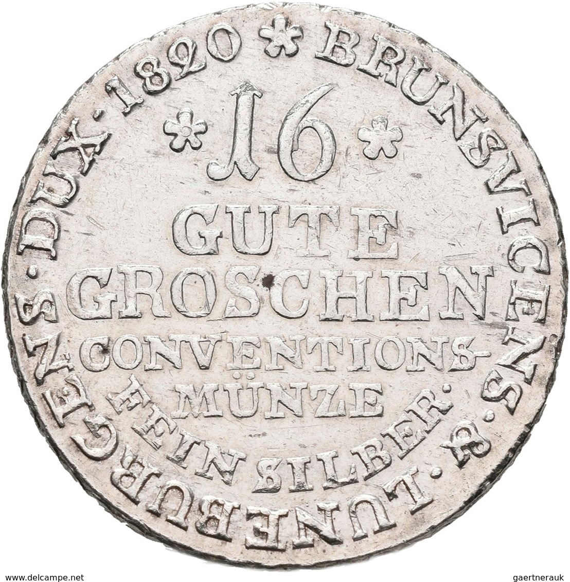 Braunschweig: Braunschweig-Calenberg-Hannover, Georg IV. 1820-1830: 16 Gute Groschen 1820, AKS 31, J - Otros & Sin Clasificación
