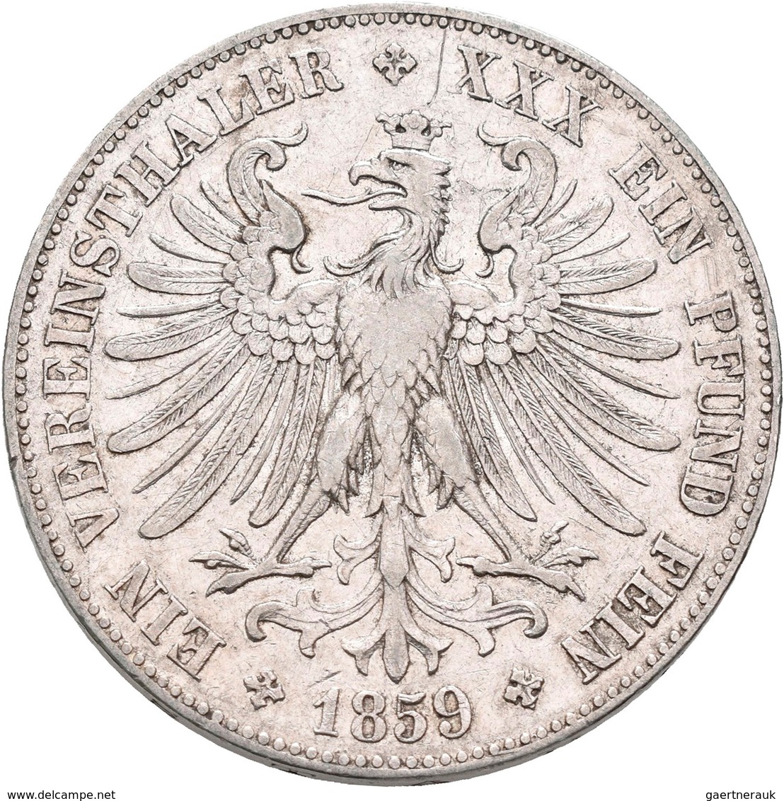 Frankfurt Am Main: Freie Stadt: Lot 2 Stück; Vereinstaler 1859 Und Vereinstaler 1860, AKS 8, Beide S - Otros & Sin Clasificación