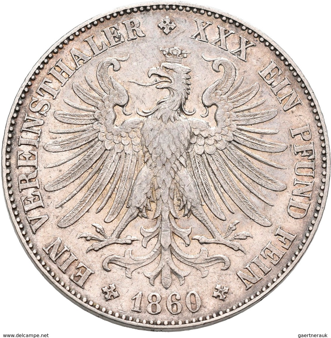 Frankfurt Am Main: Freie Stadt: Lot 2 Stück; Vereinstaler 1859 Und Vereinstaler 1860, AKS 8, Beide S - Otros & Sin Clasificación