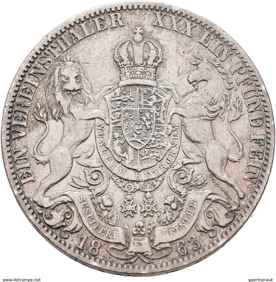 Hannover: Georg V. 1851-1866: Vereinstaler 1863 B, AKS 144, Davenport 682, 18,38 G. Sehr Schön. - Other & Unclassified