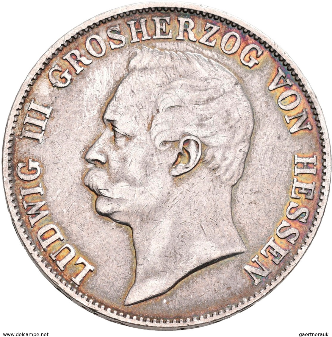 Hessen-Darmstadt: Ludwig III. 1848-1877: Vereinstaler 1871, AKS 120, Jaeger 59, Davenport 707. 18,39 - Otros & Sin Clasificación