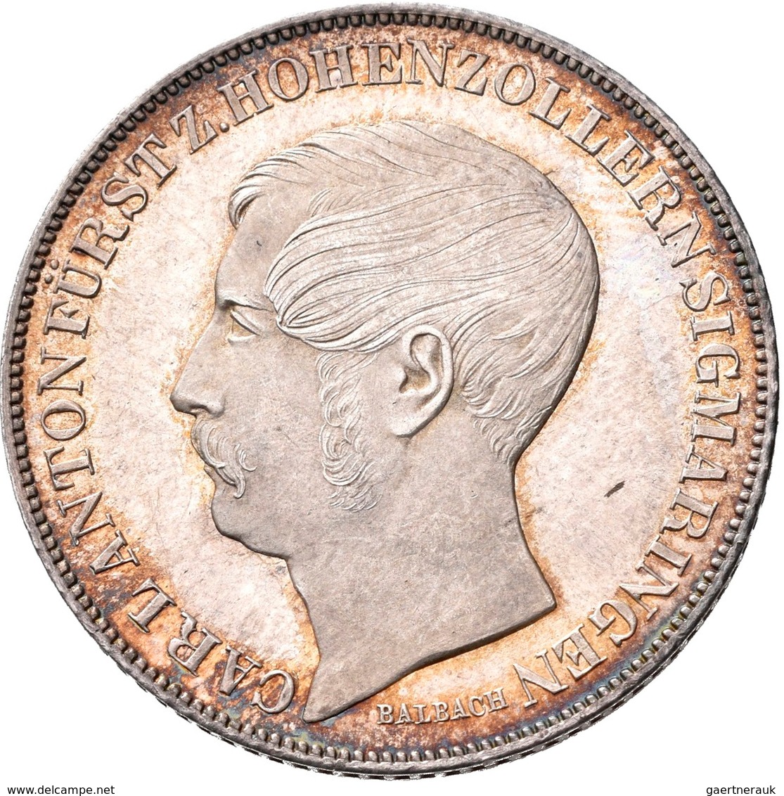 Hohenzollern-Sigmaringen: Karl Anton 1848-1849: Gulden 1849, AKS 19, Jaeger 17, Prachtexemplar, äuße - Altri & Non Classificati