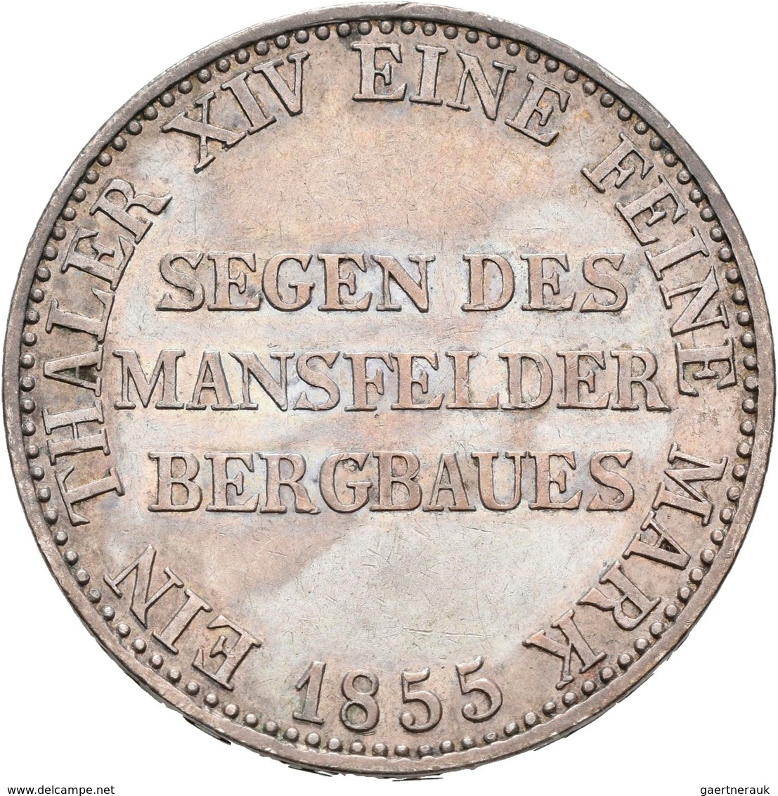 Preußen: Friedrich Wilhellm IV. 1840-1861: Ausbeutetaler 1855, AKS 77, Jaeger 81, 22,18 G. Sehr Schö - Other & Unclassified