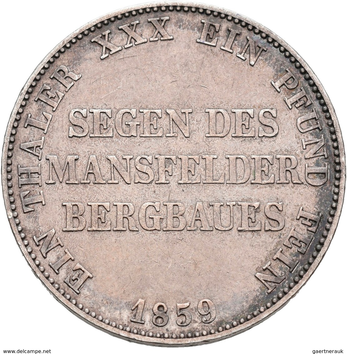 Preußen: Friedrich Wilhelm IV. 1840-1861: Ausbeutetaler 1859 A, AKS 79, Jaeger 85, 18,45 G. Sehr Sch - Otros & Sin Clasificación