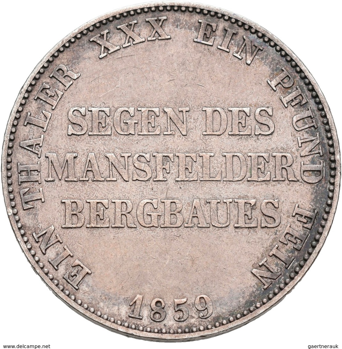 Preußen: Friedrich Wilhelm IV. 1840-1861: Ausbeutetaler 1859 A, AKS 79, Jaeger 85, 18,45 G. Sehr Sch - Sonstige & Ohne Zuordnung