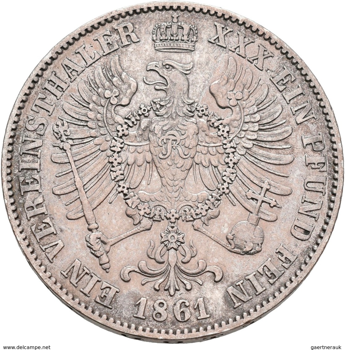 Preußen: Wilhelm I. 1861-1888: Vereinstaler 1861 A, AKS 97, Jaeger 92, 18,40 G. Sehr Schön. - Sonstige & Ohne Zuordnung