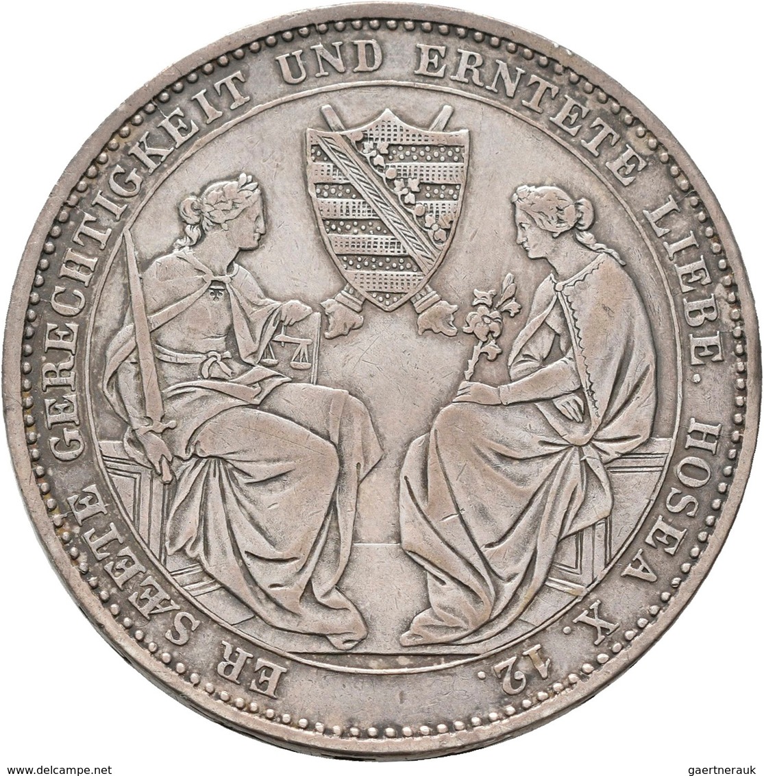 Sachsen: Friedrich August II. 1836-1854: Taler 1854 (Sterbetaler), AKS 117, Jaeger 94, Thun 329. Ran - Otros & Sin Clasificación