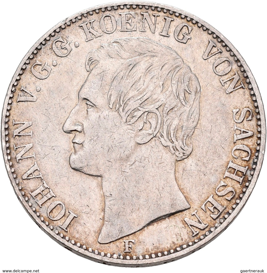 Sachsen: Johann 1854-1873: Vereinstaler 1857 F, AKS 132, Jaeger 107, 18,35 G. Sehr Schön. - Otros & Sin Clasificación