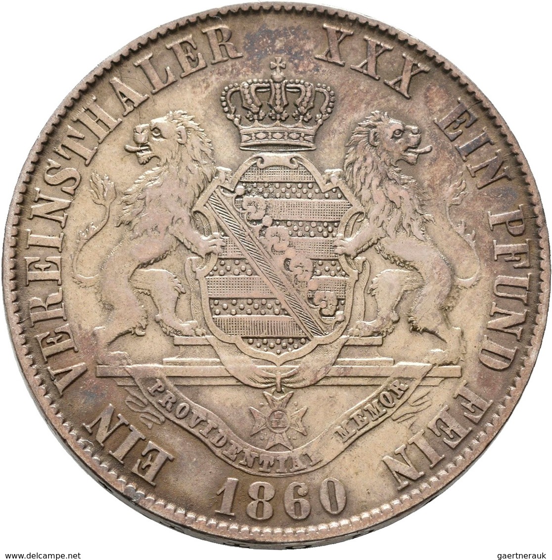 Sachsen: Johann 1854-1873: Vereinstaler 1860 B. AKS 136, Thun 344, Kahnt 467, Jaeger 117. 18,52 G. R - Sonstige & Ohne Zuordnung