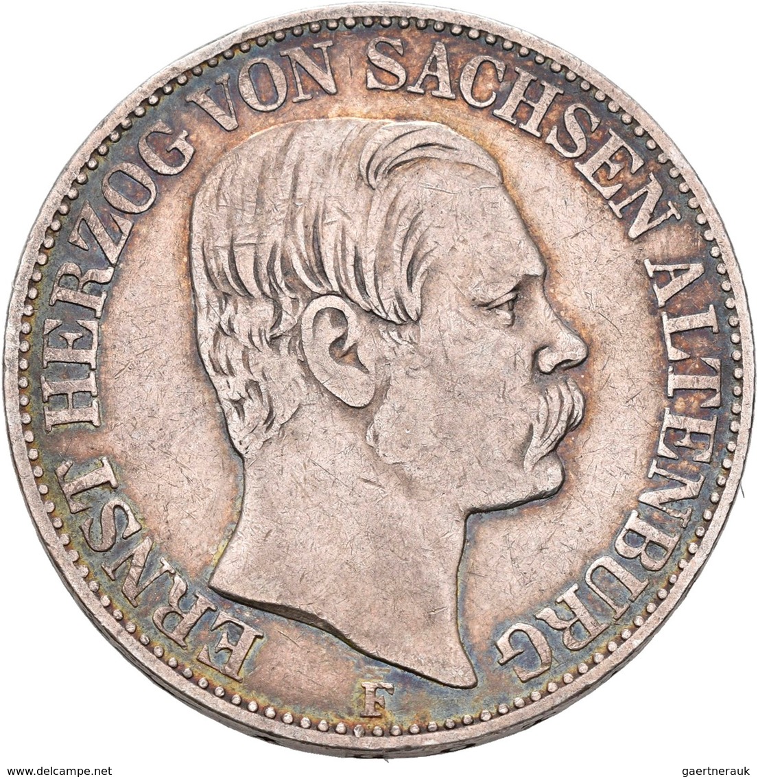 Sachsen-Altenburg: Ernst I. 1853-1908, Vereinstaler 1858 F, AKS 61, Jaeger 113, 18,6 G. Sehr Schön. - Otros & Sin Clasificación