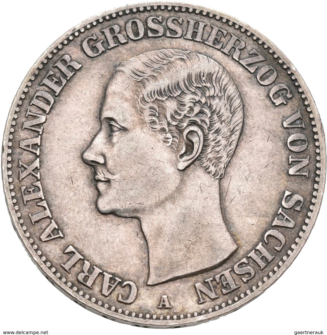 Sachsen-Weimar-Eisenach: Carl Alexander 1853-1901: Vereinstaler 1866 A. AKS 33, Jaeger 535, 18,44 G. - Sonstige & Ohne Zuordnung