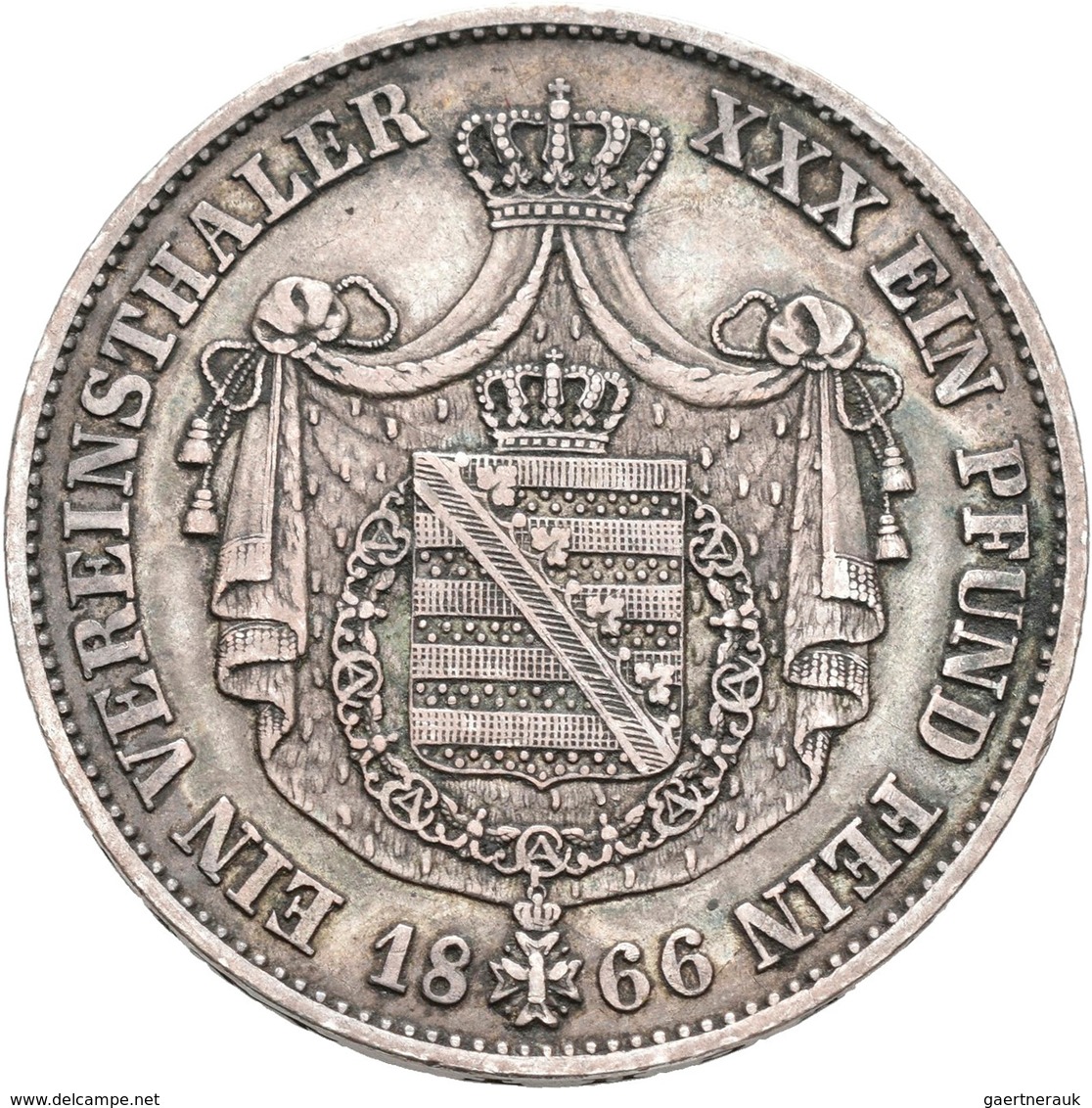 Sachsen-Weimar-Eisenach: Carl Alexander 1853-1901: Vereinstaler 1866 A. AKS 33, Jaeger 535, 18,44 G. - Altri & Non Classificati