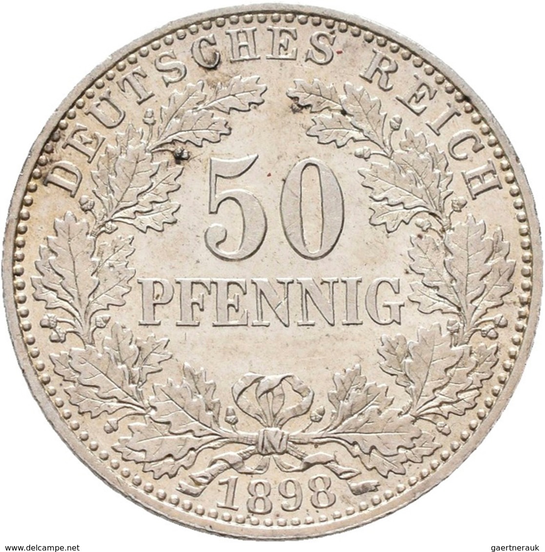 Umlaufmünzen 1 Pf. - 1 Mark: 50 Pfennig 1898 A, Jaeger 15, Vorzüglich. - Taler Et Doppeltaler