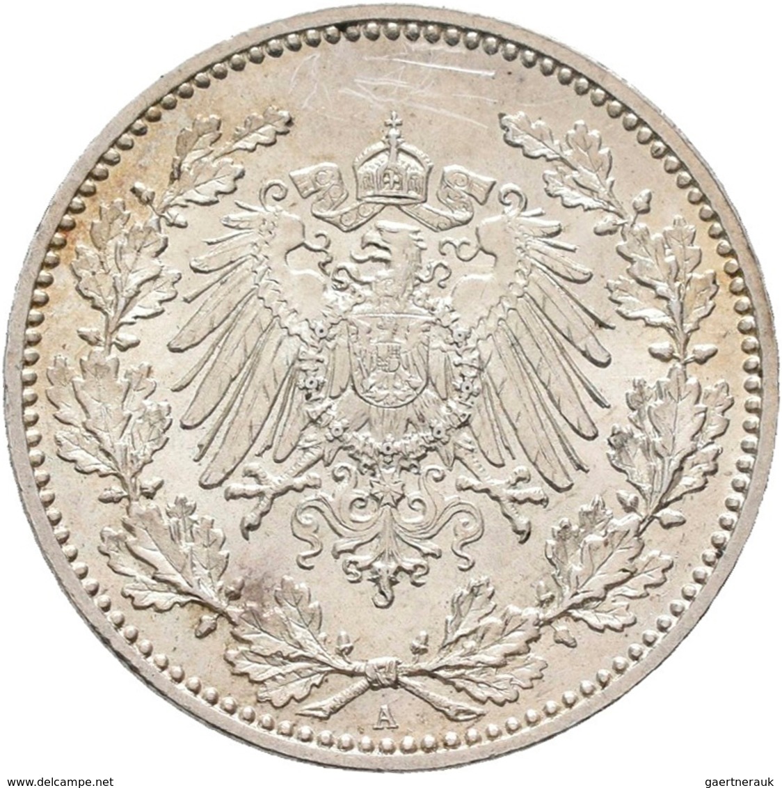 Umlaufmünzen 1 Pf. - 1 Mark: 50 Pfennig 1898 A, Jaeger 15, Vorzüglich. - Taler & Doppeltaler