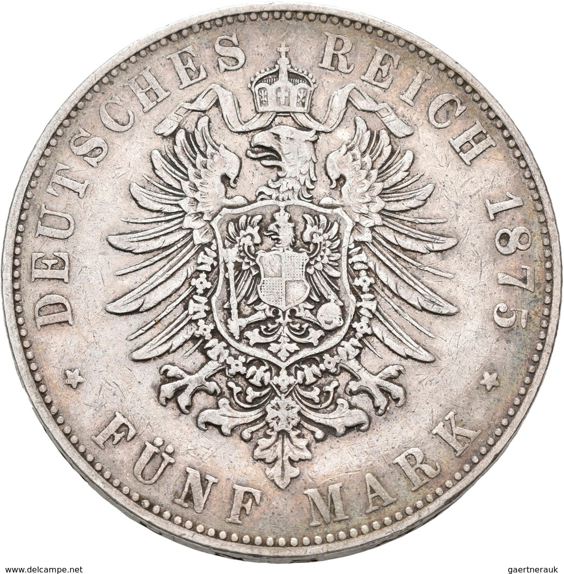 Baden: Lot 3 Münzen: 5 Mark 1875, Jaeger 27; 5 Mark 1907, Jaeger 333; 3 Mark 1910, Jaeger 39. Alle M - Taler & Doppeltaler