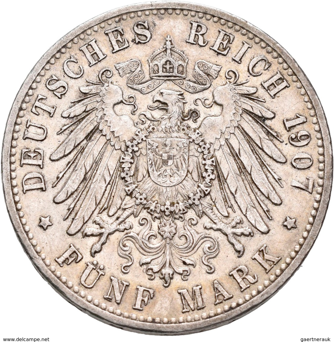 Baden: Lot 3 Münzen: 5 Mark 1875, Jaeger 27; 5 Mark 1907, Jaeger 333; 3 Mark 1910, Jaeger 39. Alle M - Taler Et Doppeltaler