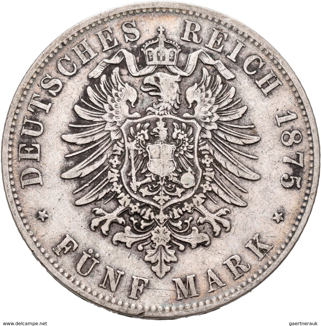 Bayern: Ludwig II. 1864-1886: Lot 2 Münzen: 5 Mark 1875 + 1876, Jaeger 42, Schön - Sehr Schön. - Taler & Doppeltaler