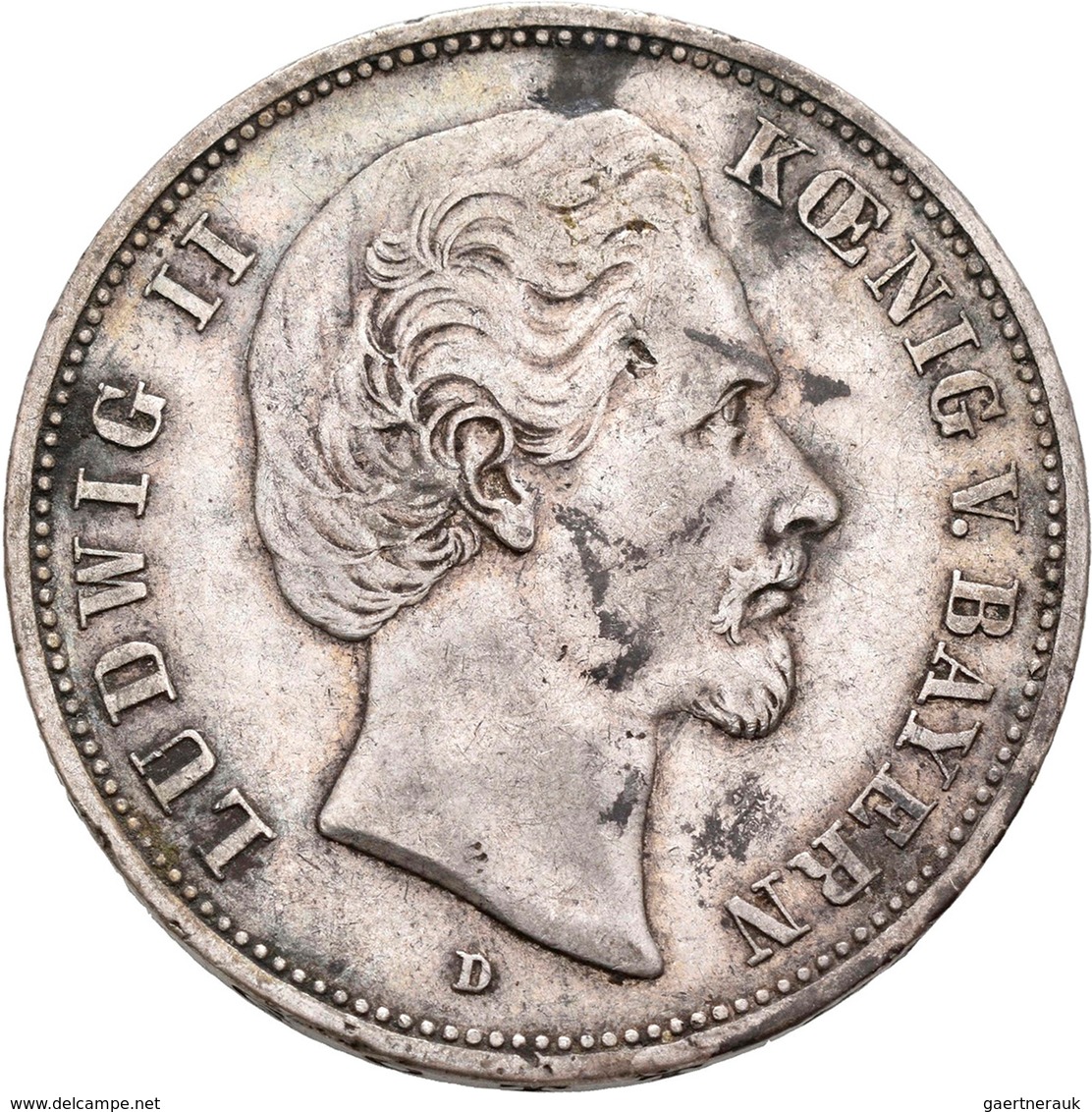 Bayern: Ludwig II. 1864-1886: Lot 2 Münzen: 5 Mark 1875 + 1876, Jaeger 42, Schön - Sehr Schön. - Taler & Doppeltaler