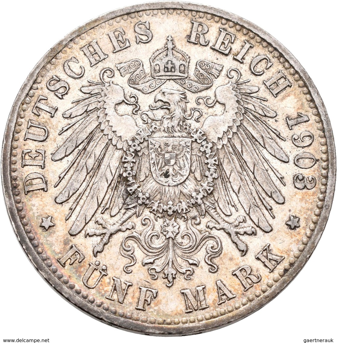 Bayern: Otto 1886-1913: Lot 6 Münzen: 2 Mark 1902 + 1905, Jaeger 45; 5 Mark 1902 + 1903 (2x), Jaeger