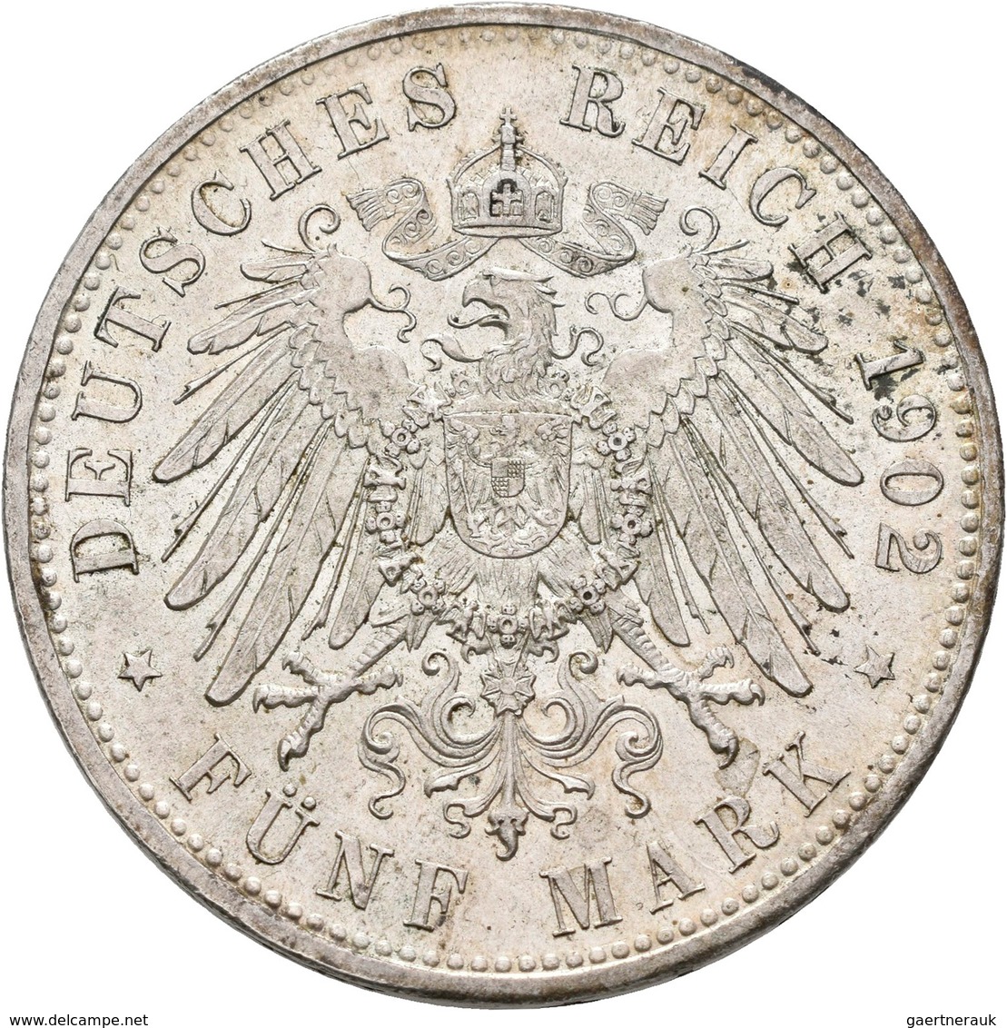 Bayern: Otto 1886-1913: Lot 6 Münzen: 2 Mark 1902 + 1905, Jaeger 45; 5 Mark 1902 + 1903 (2x), Jaeger