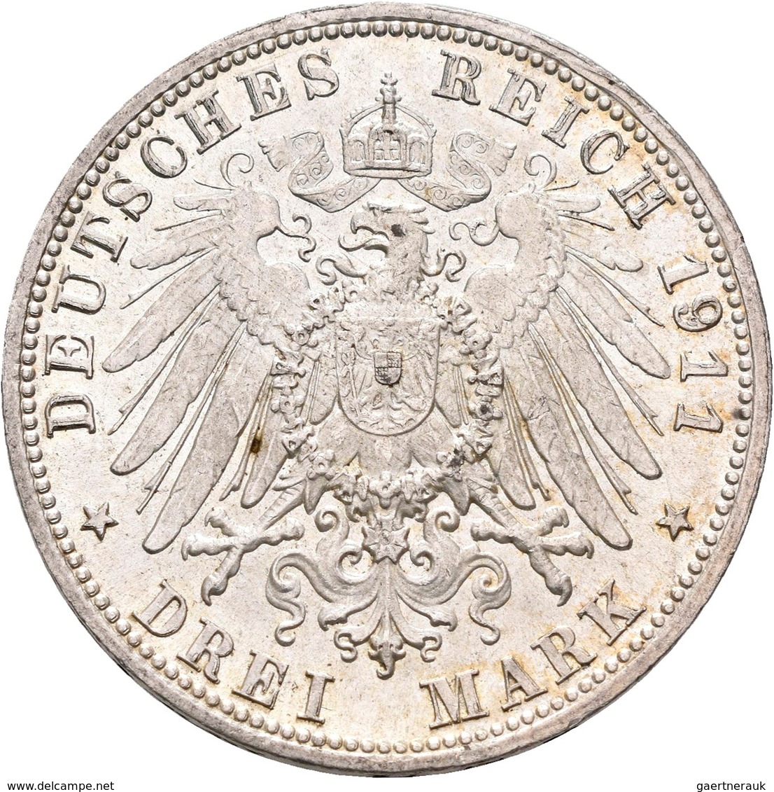 Bayern: Luitpold 1886-1912: Lot 5 Münzen: 2 Mark 1911 (2x), Jaeger 48; 3 Mark 1911 (3x), Jaeger 49. - Taler Et Doppeltaler
