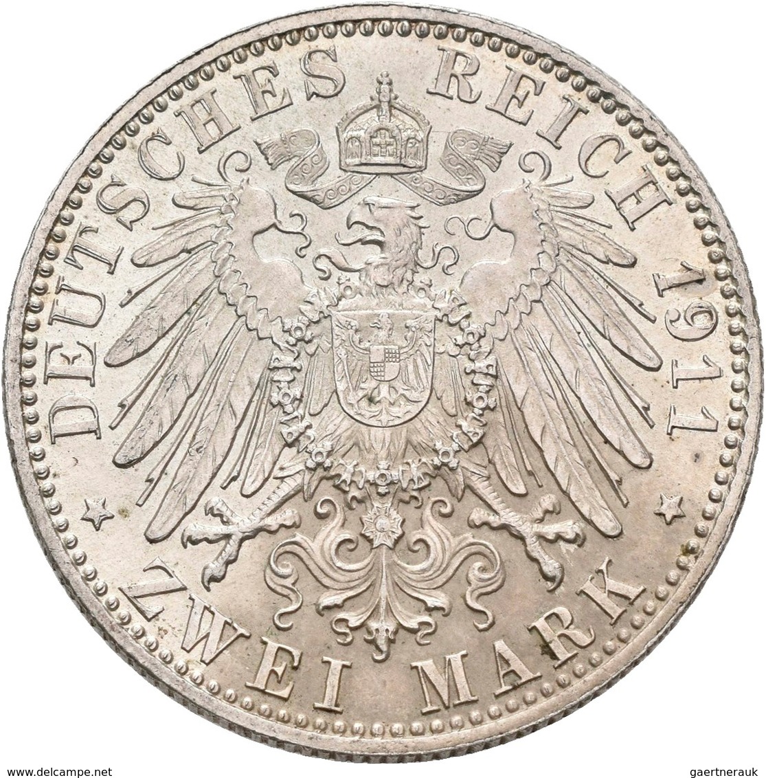 Bayern: Luitpold 1886-1912: Lot 5 Münzen: 2 Mark 1911 (2x), Jaeger 48; 3 Mark 1911 (3x), Jaeger 49.