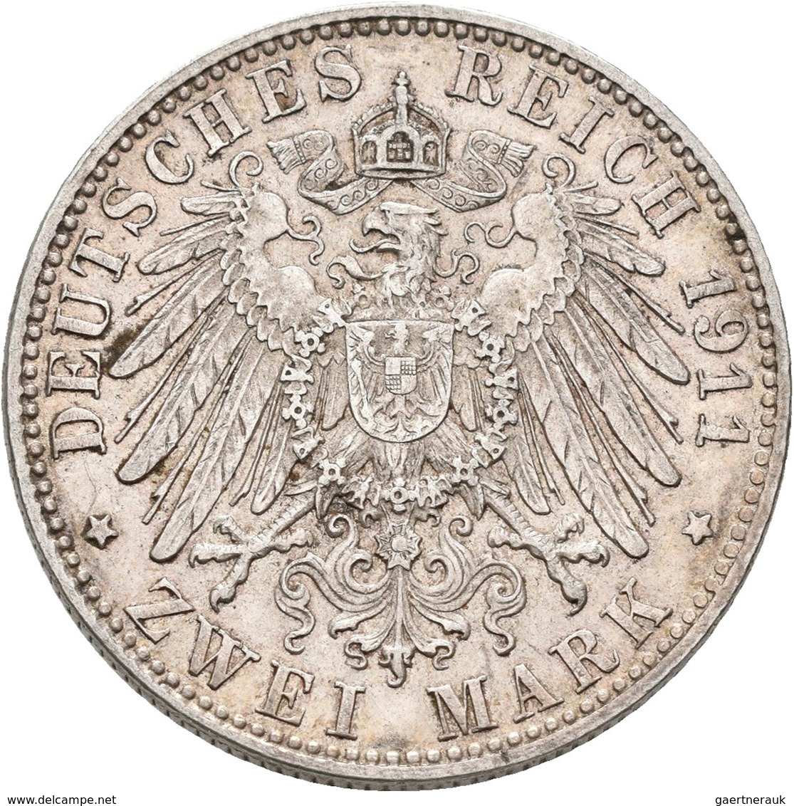 Bayern: Luitpold 1886-1912: Lot 5 Münzen: 2 Mark 1911 (2x), Jaeger 48; 3 Mark 1911 (3x), Jaeger 49.