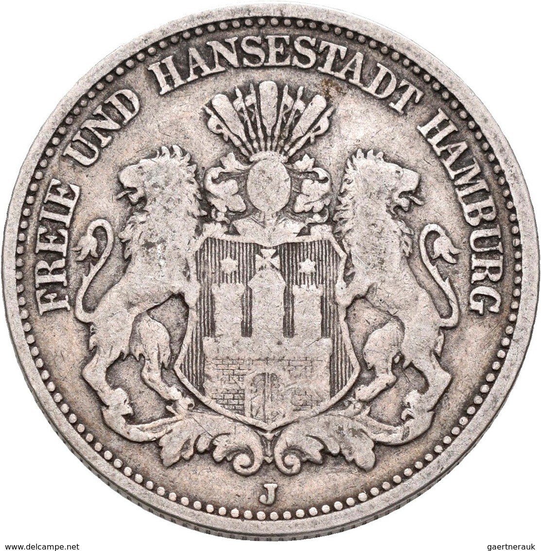 Hamburg: Freie Und Hansestadt: Lot 2 Münzen: 2 Mark 1876, Jaeger 61; 5 Mark 1876, Jaeger 62. Schön - - Taler & Doppeltaler