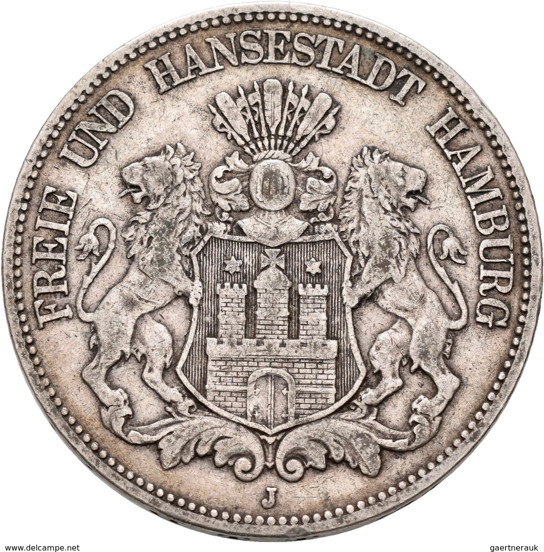 Hamburg: Freie Und Hansestadt: Lot 2 Münzen: 2 Mark 1876, Jaeger 61; 5 Mark 1876, Jaeger 62. Schön - - Taler & Doppeltaler