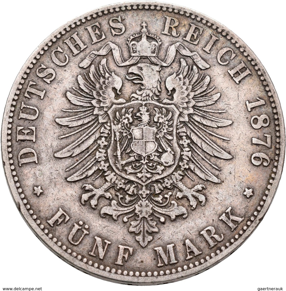 Hamburg: Freie Und Hansestadt: Lot 2 Münzen: 2 Mark 1876, Jaeger 61; 5 Mark 1876, Jaeger 62. Schön - - Taler Et Doppeltaler