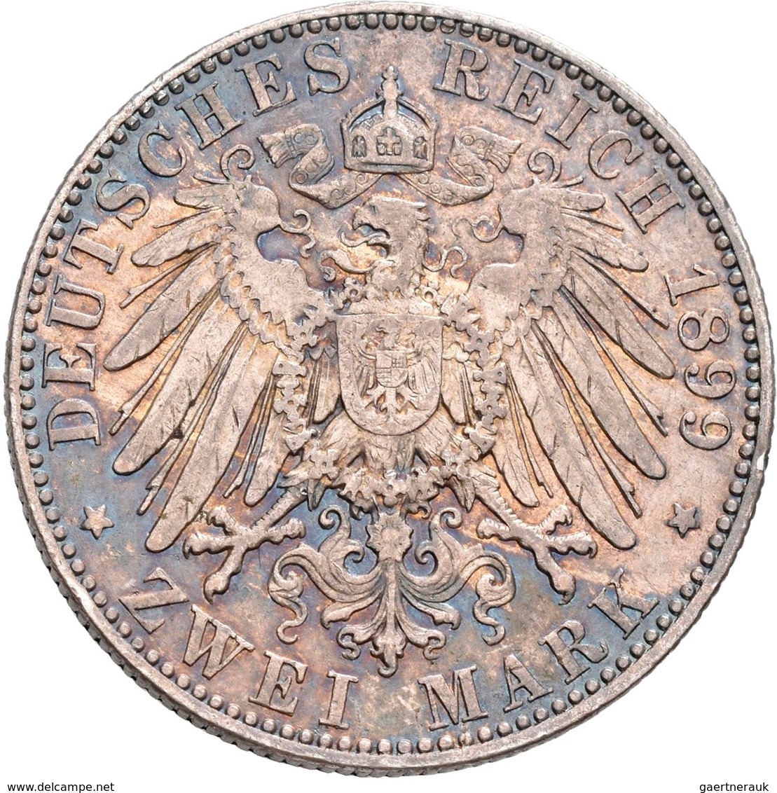 Sachsen: Albert 1873-1902, Lot 2 Münzen: 5 Mark 1876 E, Jaeger 122, Schön-sehr Schön; Dazu 2 Mark 18 - Taler Et Doppeltaler