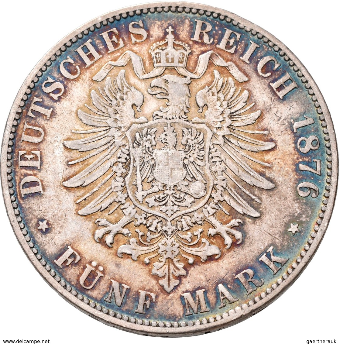 Sachsen: Albert 1873-1902, Lot 2 Münzen: 5 Mark 1876 E, Jaeger 122, Schön-sehr Schön; Dazu 2 Mark 18 - Taler Et Doppeltaler