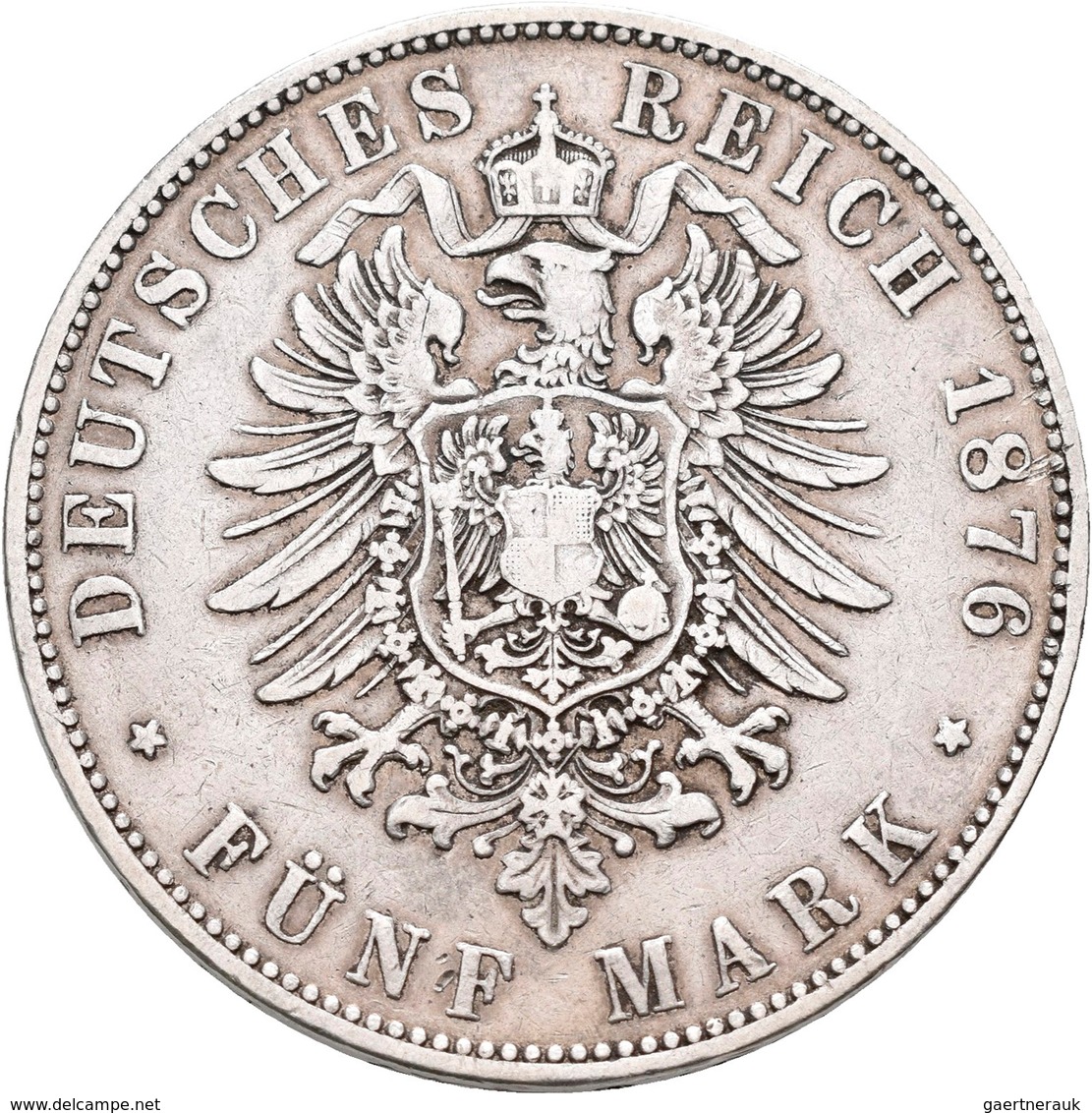 Sachsen: Albert 1873-1902: 5 Mark 1876 E, Jaeger 122, Schön -sehr Schön. - Taler Et Doppeltaler