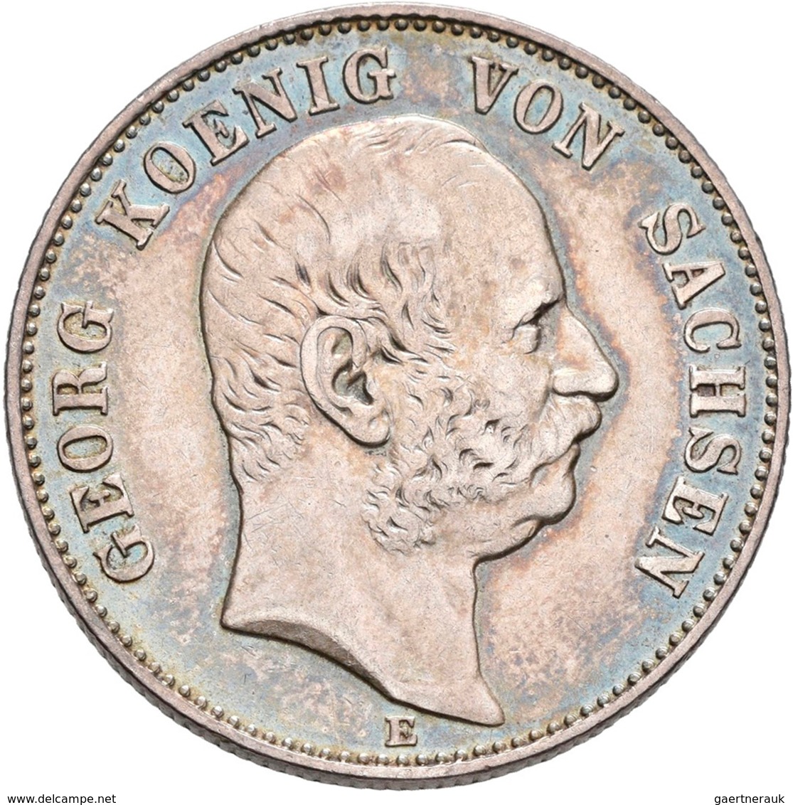 Sachsen: Georg 1902-1904: Lot 2 Münzen: 5 Mark 1903 E, Jaeger 130, Sehr Schön; Dazu 2 Mark 1904 E, J - Taler & Doppeltaler