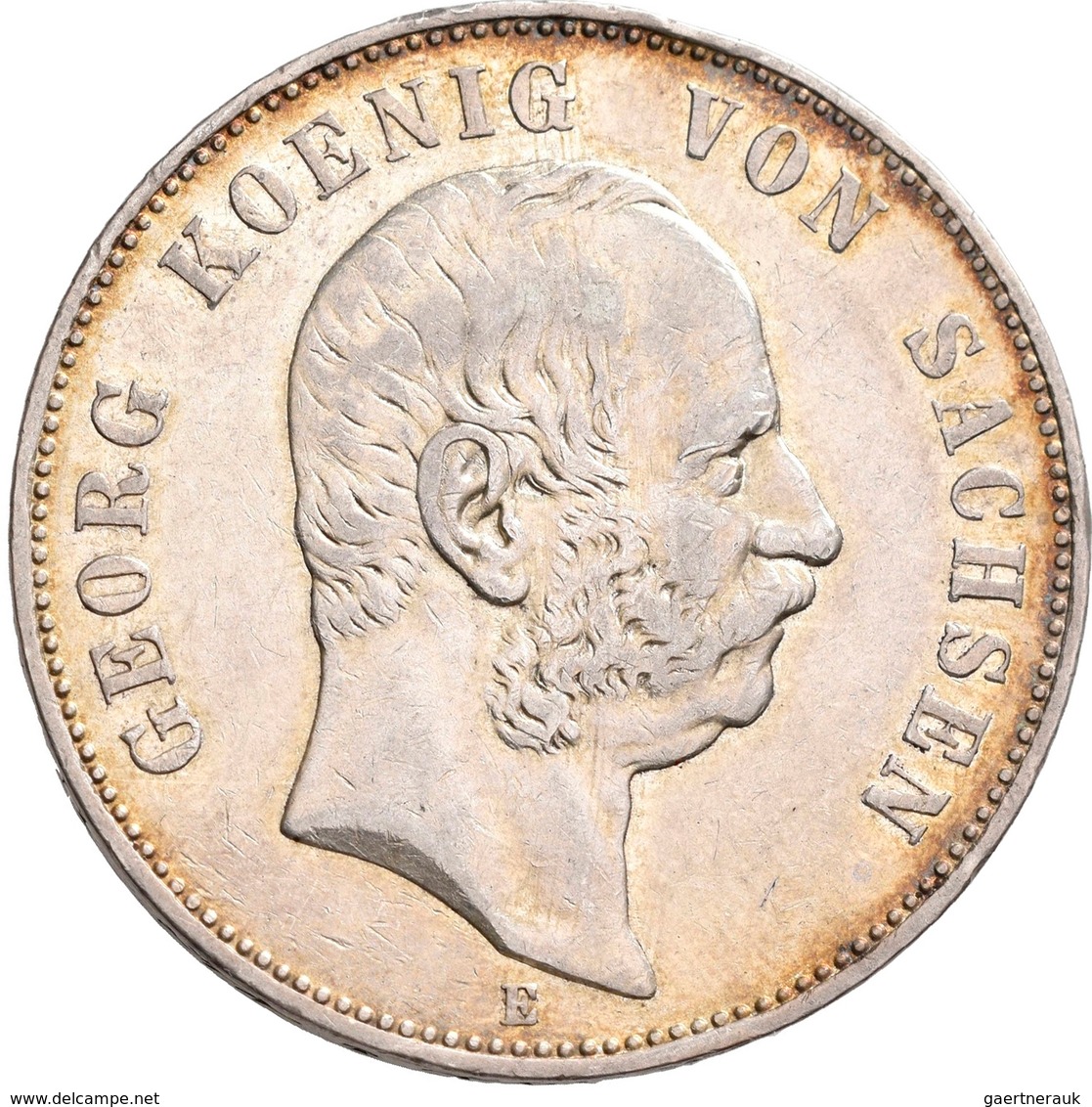 Sachsen: Georg 1902-1904: Lot 2 Münzen: 5 Mark 1903 E, Jaeger 130, Sehr Schön; Dazu 2 Mark 1904 E, J - Taler & Doppeltaler