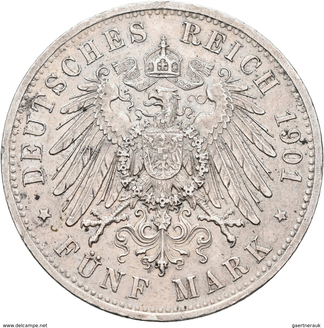 Sachsen-Altenburg: Ernst 1853-1908: 5 Mark 1901 A, Zum 75. Geburtstag, Jaeger 143. Auflage Nur 20.00 - Taler Et Doppeltaler
