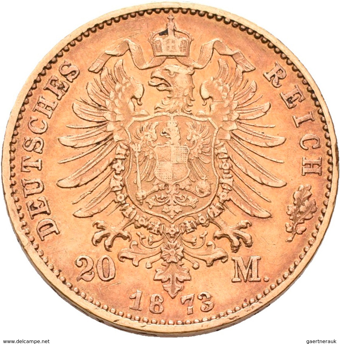 Bayern: Ludwig II. 1864-1886: 20 Mark 1873 D, Jaeger 194. 7,92 G, 900/1000 Gold, Kratzer, Sehr Schön - Monete D'oro