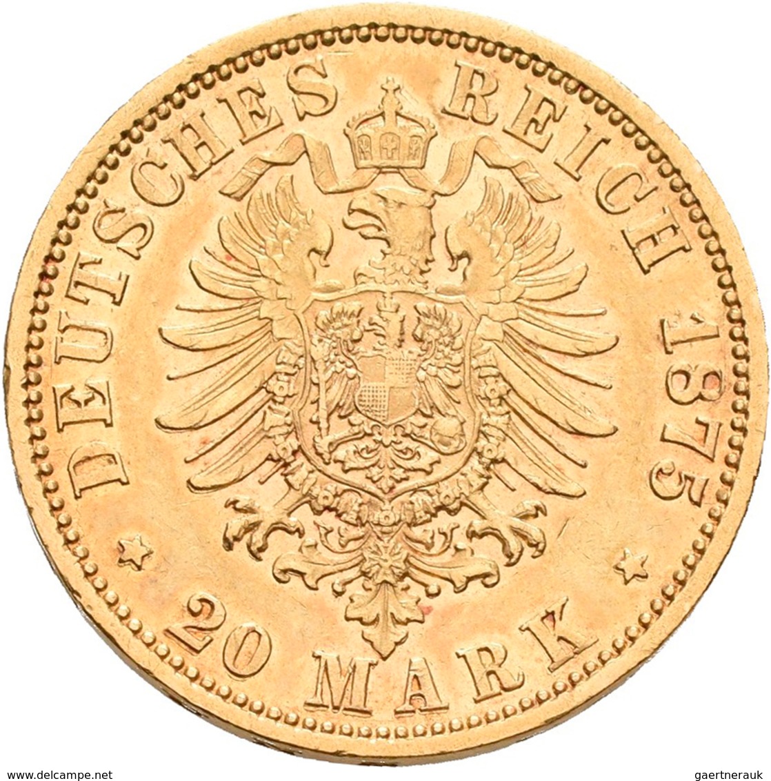 Braunschwein-Lüneburg: Wilhelm 1831-1884: 20 Mark 1875, Jaeger 203. 7,92 G, 900/1000 Gold, Winz. Kra - Goldmünzen